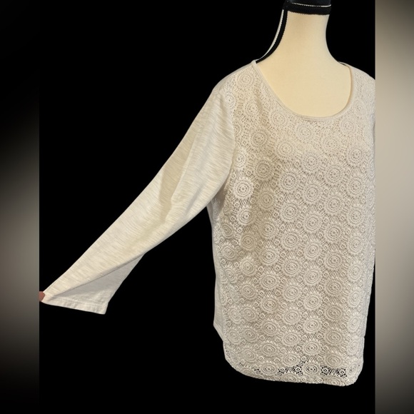 Liz Claiborne White Crochet Blouse - Picture 3 of 7